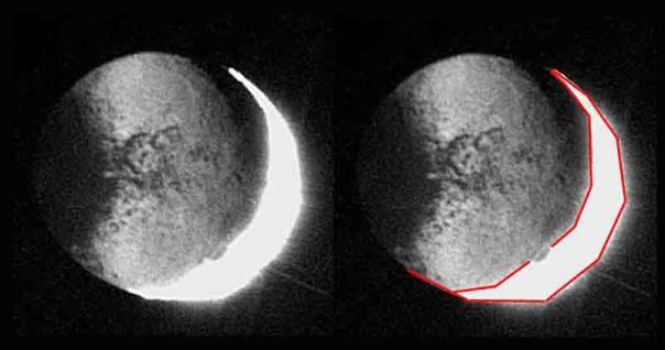 Análisis del esferoide Iapetus. Incidencia de la luz y su forma