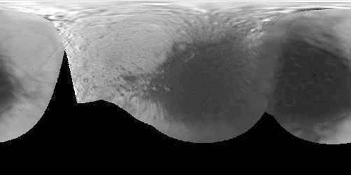Despliegue de fotografía por Cassini 2004. Aristas y morfología artificial