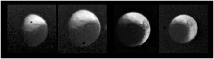 Anomalía rotacional sincrónica de Iapetus y el punto negro.