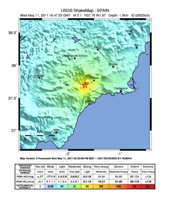 Al menos siete muertos a causa de un terremoto en el sureste de España Intensity
