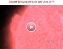 La mayor tormenta solar jamás reportada hasta la fecha, tuvo lugar el 20 de Junio de 2010.